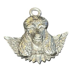 0016 vintage angel, poodle, silver toned charm by TAT group